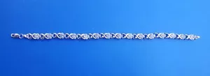 Bracciale/Caviglia Vintage Giallo Solido 7,5" Oro 10k con X Design - Foto 1 di 4