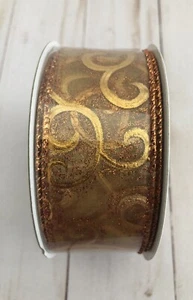 Celebrate It Kupfer Gold Wirbel Drahtkante Glitzerband 1,5" 25 Fuß Rolle NEU! - Bild 1 von 12
