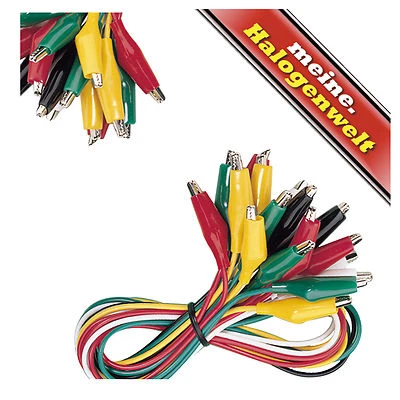 MARKENLOS Krokodil-Klemmen Prüfklemmen Prüf-Kabel Messleitung in 5 Farben Kroko-Klemmen