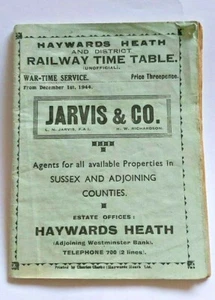 HAYWARDS HEATH AND DISTRICT TIMETABLE WAR TIME SERVICE 1944 - Picture 1 of 7