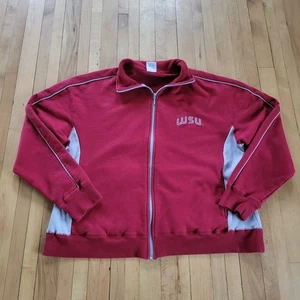 Vintage Y2K Washington State University WSU Cougars Sweatshirt Size XL Red Zip - Picture 1 of 9