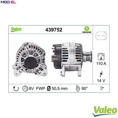 ALTERNATOR 439752 FOR VW CARAVELLE/TRANSPORTER/Mk/Bus/KOMBI/VI/T6 EUROVAN/Van - Image 1 of 4