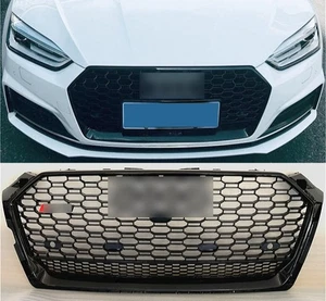 For Audi A5 S5 RS5 Black Front Bumper Honeycomb MESH Grill Grill 2017-18 19-2020 - Picture 1 of 4
