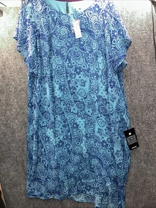 Vestido The Avenue Talla 22/24 Floral Batik Sol Azul Verde - Imagen 1 de 4