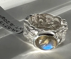 TOPMK-SCHMUCK RING, GR. 57 (18,1 mm Ø), 925/-SILBER, RHODINIERT, LABRADORIT - Bild 1 von 3