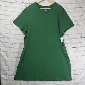Old Navy Women's Size XL Green Midi T-Shirt Casual Dress Knit Short Sleeve NWT - Picture 1 of 9