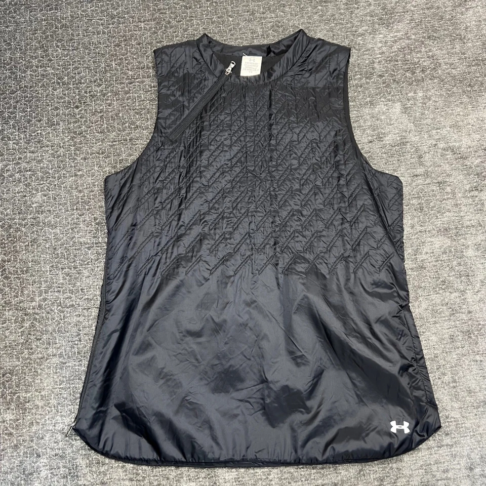Under Armour Women Quilted Vest Black Sleeveless Full Zip Athleisure M - Image 1 of 4
