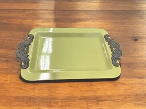 GG Collection Sage Green Gracious Goods Rectangular Tray w/Metal Handles 24"x14" - Picture 1 of 1