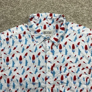 RSVLTS “America Pops & Freedom” Mens Medium KunuFlex Performance Button Shirt - Picture 1 of 8