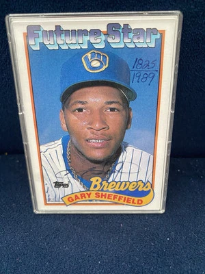 1989 Gary Sheffield Topps #343 Brewers Autographed Rookie Card #1825/1989 - Image 1 of 2