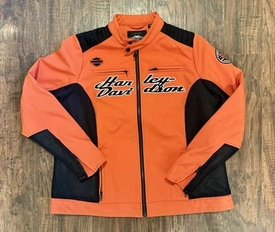 Chaqueta de montar Harley-Davidson Performance para mujer de malla H-D naranja talla 1W Foto 1 de 4