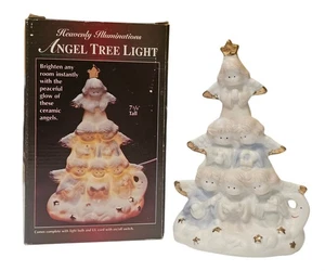 Iluminaciones Celestiales Ángel Árbol Luz Cerámica Iluminada Decoración de Navidad 7 3/8" - Imagen 1 de 13
