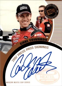 2007 Press Pass Signings #18 Carl Edwards NC S/T Auto - Racing - Picture 1 of 2