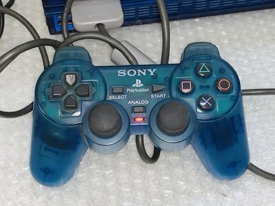 Sony PlayStation 1 PS1 PS2 Analog Controller Island Blue SCPH-1200 Tested - Image 1 of 2