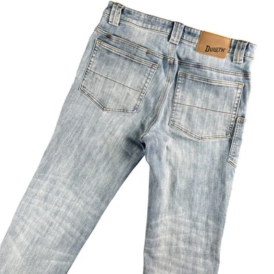 Jeans Duluth Trading Co Ballroom Doble Flexible 32x33.5 Para Hombre Calce Ajustado Lavado Ligero Foto 1 de 4