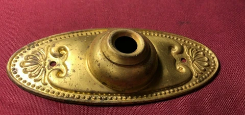 Vintage Antique Door Bell Button Plate Ornate Cover