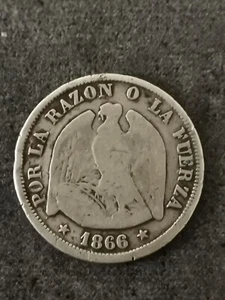 20 CENTAVOS ARGENT 1866 CHILE / SILVER - Bild 1 von 2