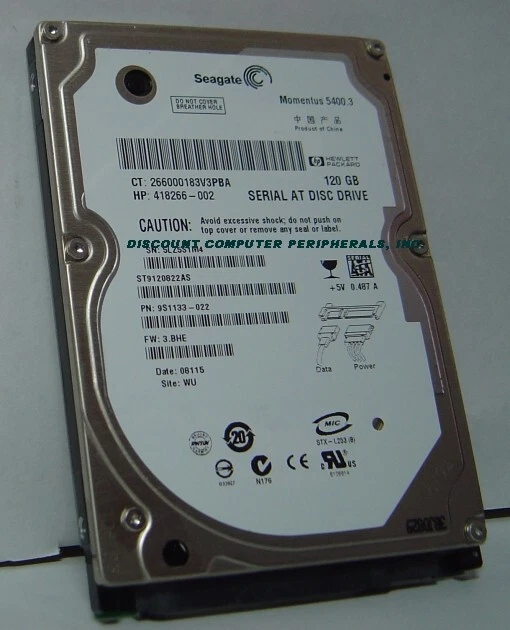ST9120822AS Seagate 120GB SATA 2.5" 9.5MM Hard Drive Tested Good Our Drives Work - Image 1 of 1