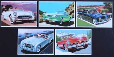 U.S. Used #UX440 - UX445 23c Sporty Cars Set of 5 First Day Postal Cards - Image 1 of 3