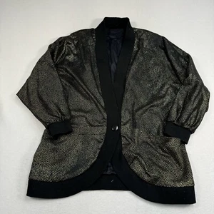 Barucci Exklusives Sakko mit Knöpfen Herren Größe 50 Schwarz Gold Punkte Metallic Vintage - Bild 1 von 10