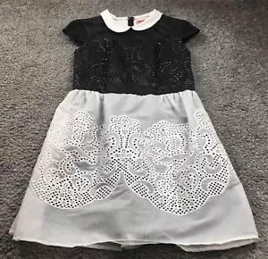 Chi Chi London Womens Dress Size 8 White Eyelet Collar Lined Short Sleeve - Picture 1 of 10