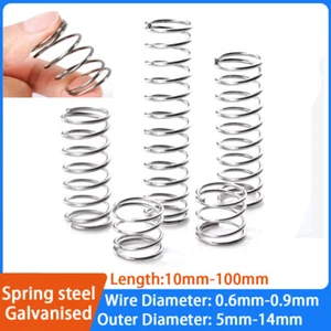 Compression Spring 0.6-0.9mm Wire Diameter 10mm-100mm Length Small Springs Steel - Picture 1 of 10