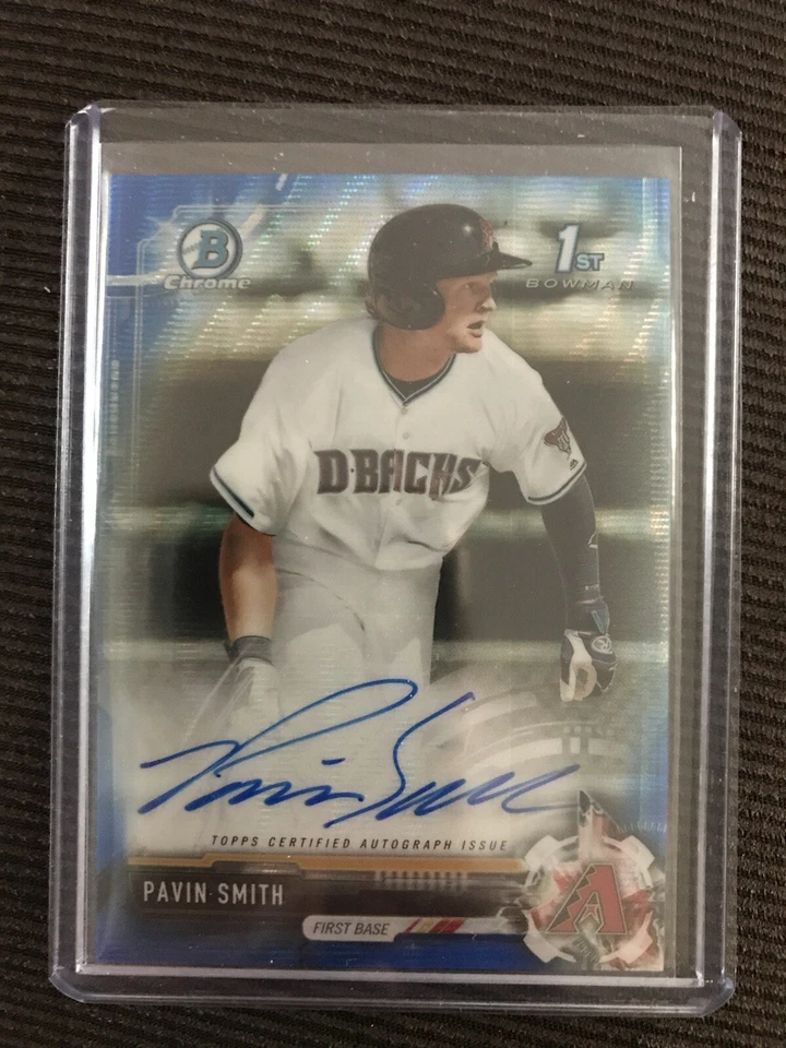 2017 Bowman Chrome Draft Pavin Smith Blue Wave Refractor Auto /150 Diamondbacks - Image 1 of 1