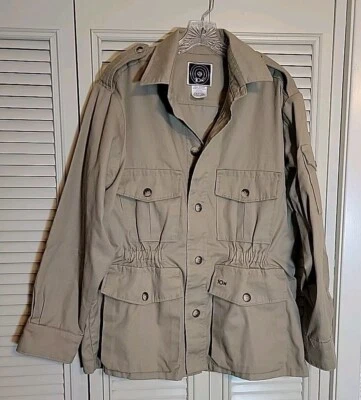 Chaqueta Abrigo de Carga Vintage 10X Caza Safari Para Hombres Talla L (42-44) Caqui Utilidad EE. UU. Foto 1 de 4