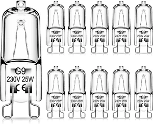  G9 Lampadine alogene 240 V Lampade a capsula lampadina 25 W 40 W 2 pin Regno Unito - Foto 1 di 2