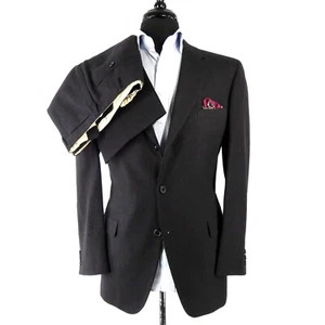 Chester Barrie Savile Row Tailored England Burgundy Stripe Charcoal Suit 42R - Picture 1 of 24