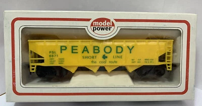 HO Model Power 6933 PEABODY SHORT LINE PSL 4-bay Offset Hopper Car #6671 LNIB - Image 1 of 4