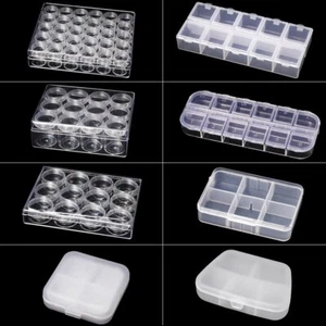 Plastic Small Transparent Box Jewelry Earring Bead Screw Pill Case Organizer - Picture 1 of 20