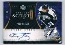 2007-08 UPPER DECK TRILOGY SCRIPT 1 PAUL RANGER AUTO TAMPA BAY LIGHTNING #S1-PR