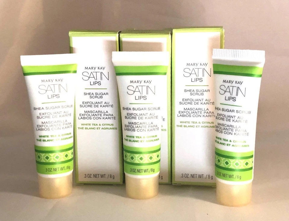 Mary Kay Satin Lips White Tea & Citrus Shea Sugar Scrub X2 Tubes