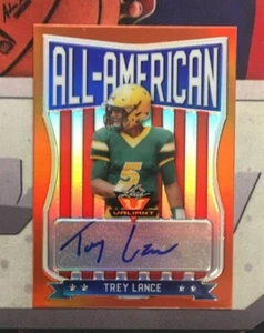 2021 Leaf Valiant Trey Lance Rc All American Auto Orange 32/50 NDSU 49ers Rookie - Bild 1 von 2