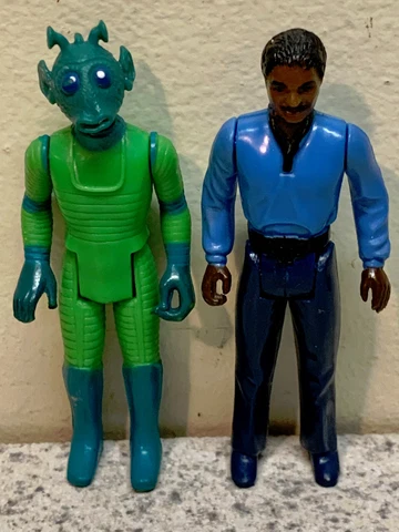 Vintage Kenner Star Wars 1977 Greedo & 1980 Empire Strikes Back Lando Figures Cover