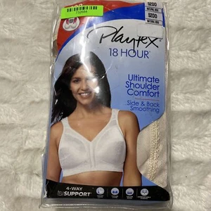 Playtex 18 Hour Women's Ivory Ultimate Shoulder Comfort Wirefree Bra Size 52DD - Picture 1 of 6