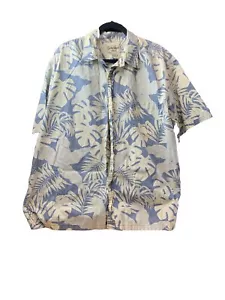 Men's 2XL Cooke Street Aloha Hawaiian Shirt Light Blue Palms Reverse Print - Picture 1 of 3