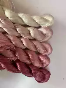 100%mulberry silk hand-dyed wrapping velvet flower Twistless nosplit silk thread - Picture 1 of 8