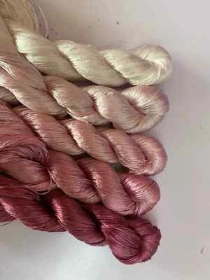 100%mulberry silk hand-dyed wrapping velvet flower Twistless nosplit silk thread - Image 1 of 2