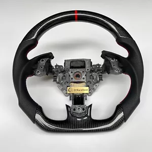 Real Black Carbon Fiber Steering Wheel Fit For 2004-2008 Acura TL Sport Type R - Picture 1 of 13