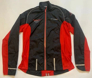 BROOKS Men's Unisex Medium Black Red Runing Jogging Jacket Savannah Marathon New - Picture 1 of 11