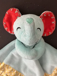 Coperta di sicurezza Fisher Price Elephant Lovey blu acqua puntini gialli giocattolo bambino - Foto 1 di 5