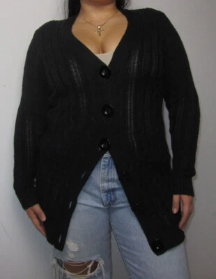 cárdigan largo negro Foto 1 de 4