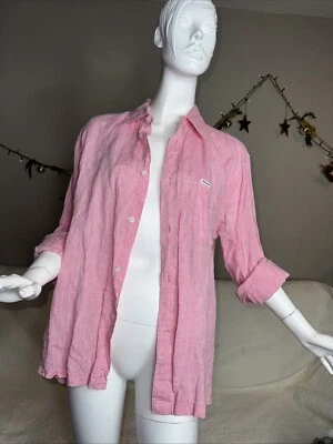 Faconnable men shirt size medium pink color long sleeve 100%Linen - Image 1 of 4