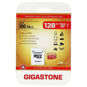 Gigastone 128GB microSDXC UHS-1 U3 A2 V30 Memory Card and Adapter - Picture 1 of 1