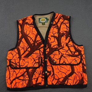 Gilet da caccia vintage Cabelas uomo grande Blaze arancione albero mimetico pile outdoor - Foto 1 di 11