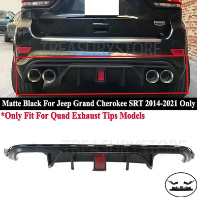 For Jeep Grand Cherokee SRT 14-21 Matte Black Rear Bumper Diffuser Shark Fin Kit - Изображение 1 из 4