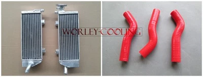 NJ-Aluminum Radiator+RED hoses FOR KTM 250/450/505 SX-F/SXF 2007 2008 2009 2010 - Изображение 1 из 4