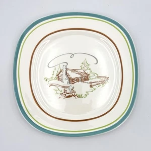 Plate 1950’s Taylor Smith Pioneer Cabin Conversation Design Walter Dorwin Teague - Picture 1 of 3